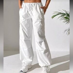Women's White Drawstring Pants